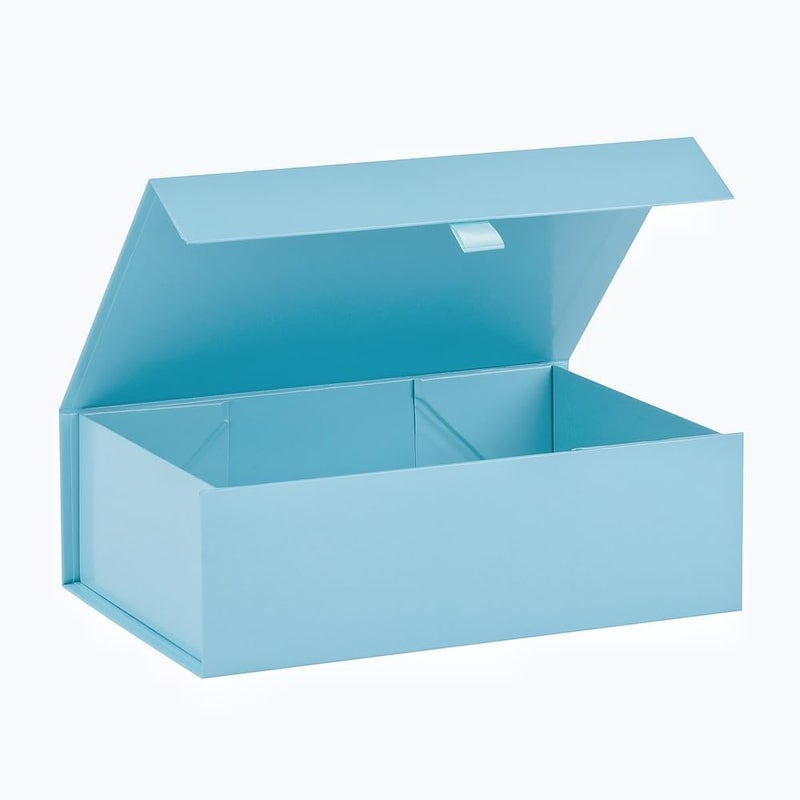 PLINJOY Blue Gift Box for Presents 10.8x7.5x3.5 Inches Magnetic Gift Boxes with Lid Luxury Gift Box for Rectangle Collapsible for Bridesmaid, Wedding, Birthday Gift Packging - Image 1